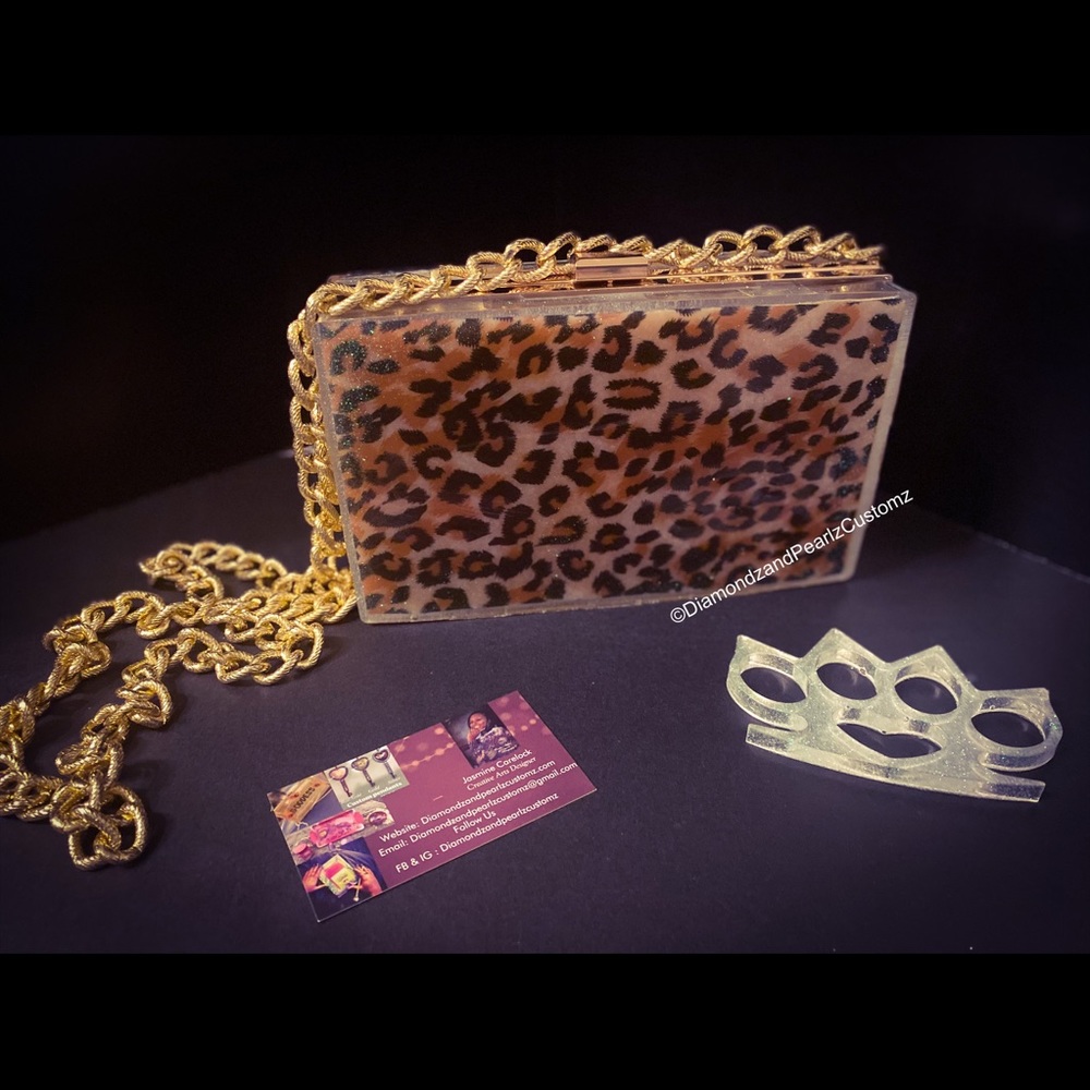 Custom Cheetah print clutch purse